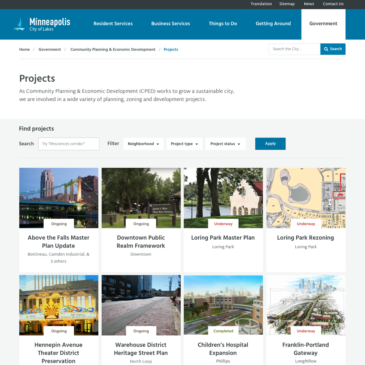 mockup of webpage called 