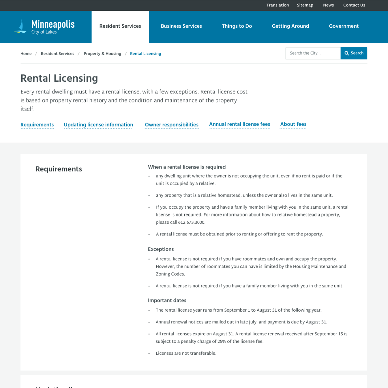 mockup of webpage called 
