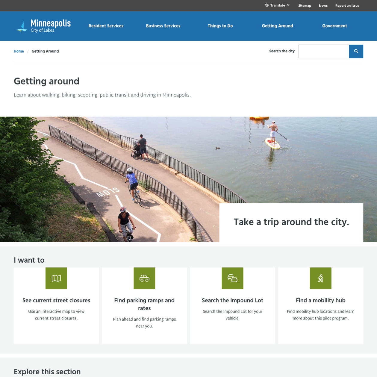 Topic landing page mockup of page called 